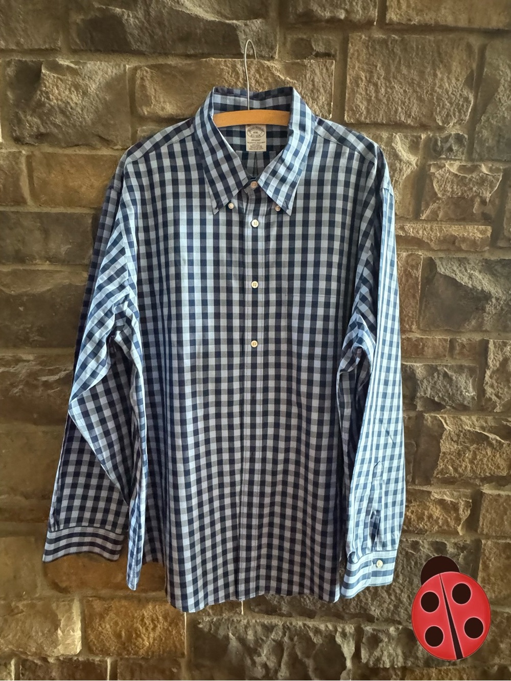 Brooks Brothers Regent - Men's Blue Gingham Button-Down Shirt - XXL